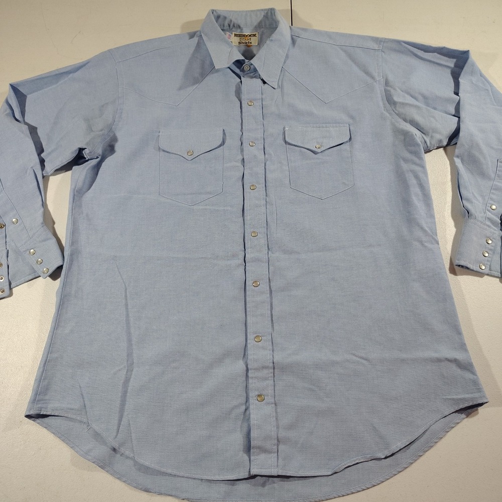 Ruddock Pearl Snap Shirt Men 3XL Blue Western Office Work Evening Comfort USA